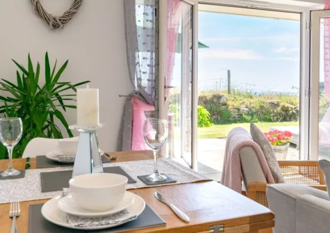 The dining area at Stargazing Cottage, St Just