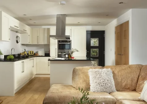 The living area at Stargazy, Morcliff Holiday Lodges, St Agnes