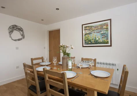 The dining area at Stargazy, Morcliff Holiday Lodges, St Agnes