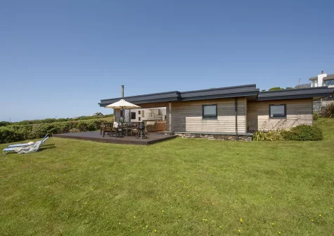 The garden at Stargazy, Morcliff Holiday Lodges, St Agnes