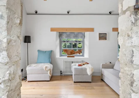 The living area at Starre Barn Cottage, Beer