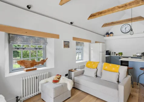 The living area at Starre Barn Cottage, Beer