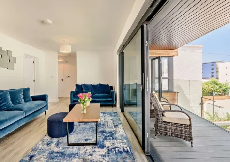 The living room at Stone Bay, Westward Ho!