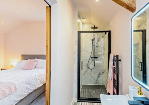 Bedroom #2 & en-suite shower room at Stonehaven at Woolmers House, Bickington