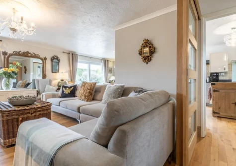 The living area at Stonewold, Buckland Brewer