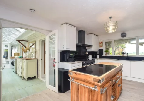 The kitchen at Stonewold, Buckland Brewer