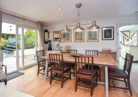 The dining area at Stonewold, Buckland Brewer