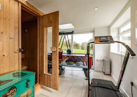 The sauna & games room at Stonewold, Buckland Brewer