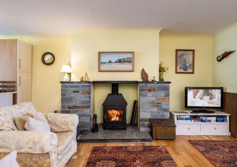 The living area at Stradav, Polzeath