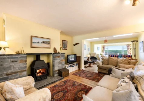 The living area at Stradav, Polzeath