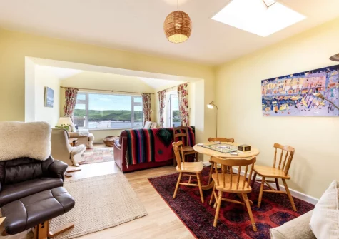 The living area at Stradav, Polzeath