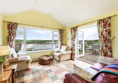 The living area at Stradav, Polzeath