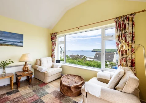 The living area at Stradav, Polzeath