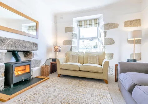 The living room at Suffolk Cottage, Porthleven