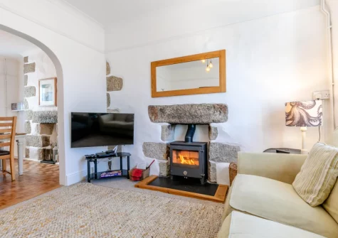The living room at Suffolk Cottage, Porthleven