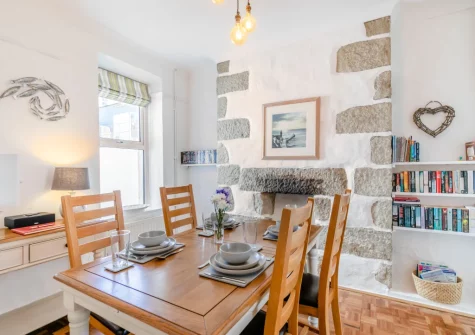 The dining room at Suffolk Cottage, Porthleven