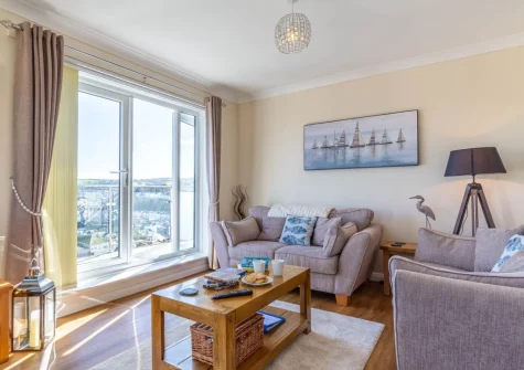 The living area at Sulima, Brixham