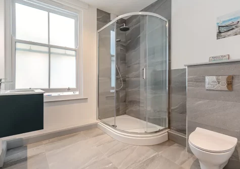 The shower room at Summer Breeze, St Ives