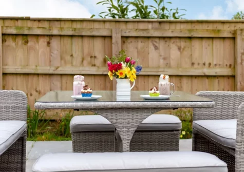 The patio & alfresco dining area at Summermoor, Cobbaton