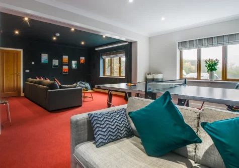 The table tennis room leads into the fabulous cinema room at Sundance, Ashton