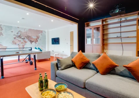 The table tennis room leads into the fabulous cinema room at Sundance, Ashton