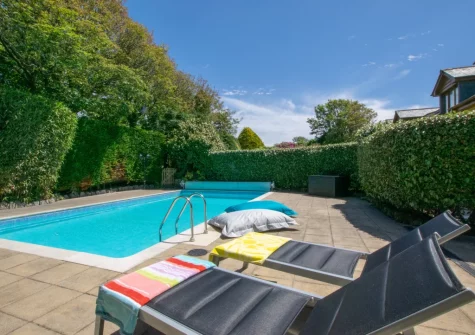 The heated outdoor swimming pool at Sundance, Ashton