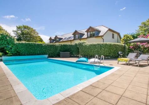 The heated outdoor swimming pool at Sundance, Ashton