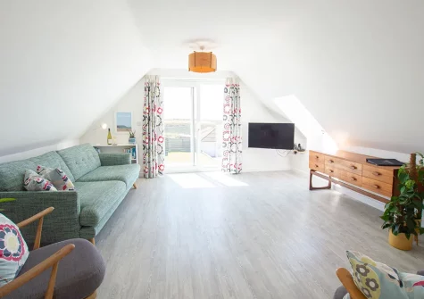 The living room at Sunfish, Porthtowan