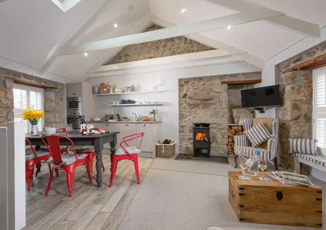 The open-plan living, dining area & kitchen at Sunny Corner, Mousehole