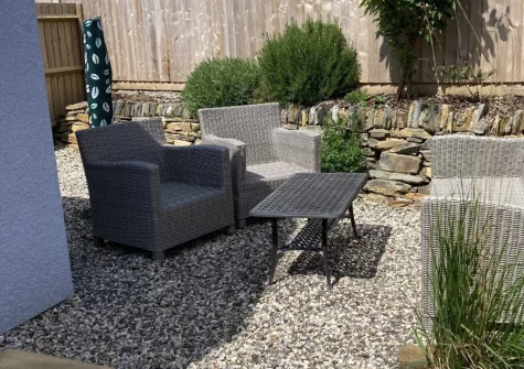 The enclosed gaden & outdoor sitting area at Sunny View, Appledore