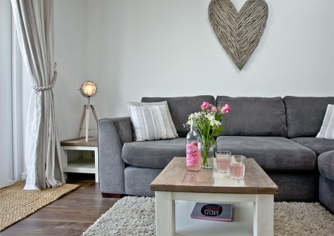 The living area at Sunnymead Penthouse, Exmouth
