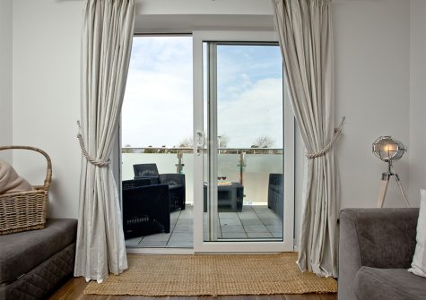 The living area at Sunnymead Penthouse, Exmouth