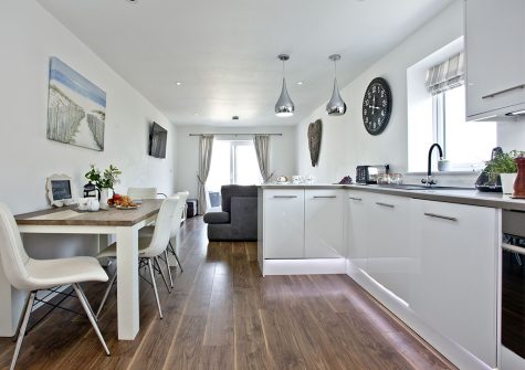 The kitchen & dining area at Sunnymead Penthouse, Exmouth