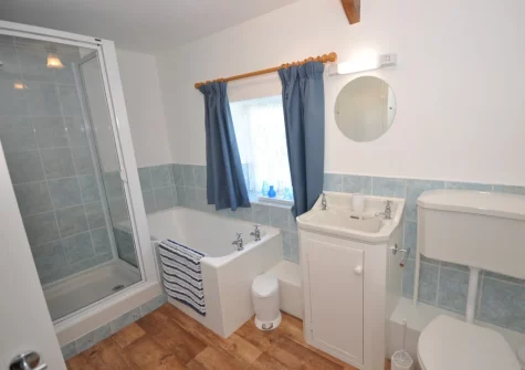 The shower room at Sunnyside, Helstone