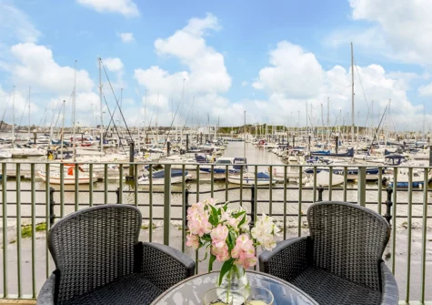 The patio at Sunseekers Marina View, Plymouth