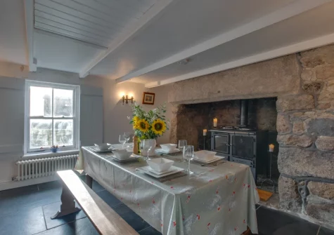 The dining room at Sunset Farmhouse, Carnyorth
