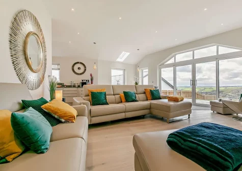 The living area at Sunset View, Polruan