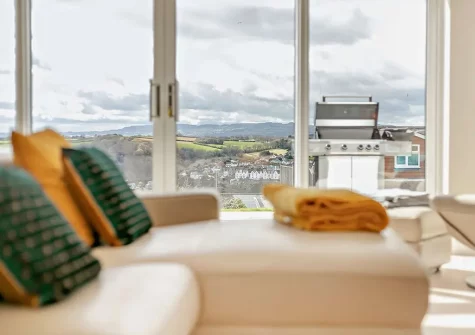 The living area at Sunset View, Polruan