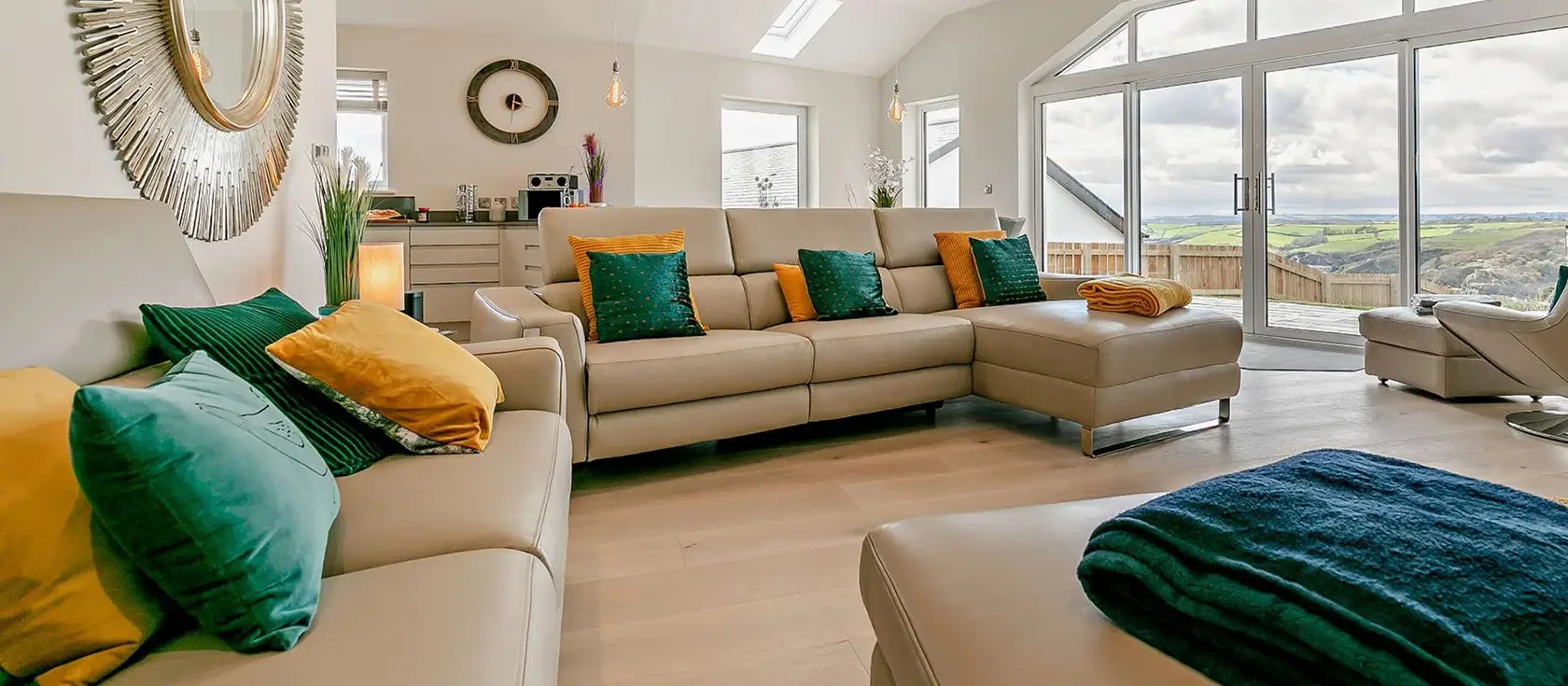 Sunset View, Polruan is a spectacular four-bedroom detached bungalow with mondern interiors and breathtaking sea views from its elevated position. Enjoy vast open-plan living spaces, enclosed garden with patio, and easy access to Cornwall's coast.