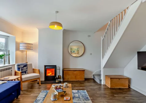 The living room at Surf View, Porthleven