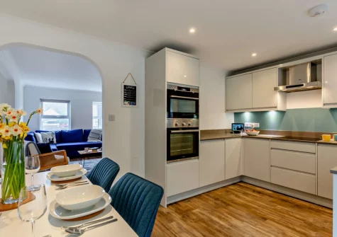 The kitchen & dining area at Surf View, Porthleven