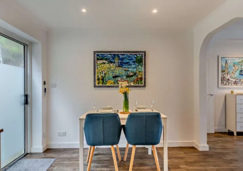 The dining area at Surf View, Porthleven