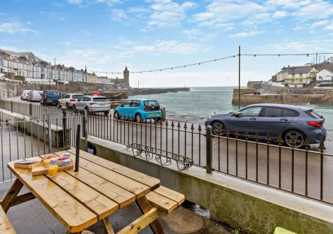 The enclosed terrace & alfresco dining are at Surf View, Porthleven