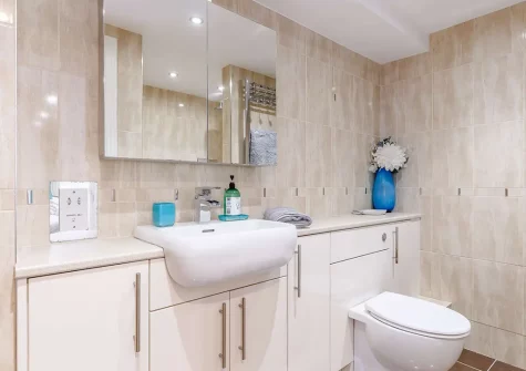 The shower room at Surfers, Portreath