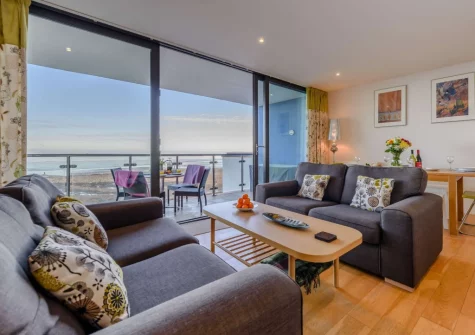 The living area at Surfers View, Westward Ho!