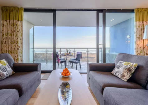 The living area at Surfers View, Westward Ho!