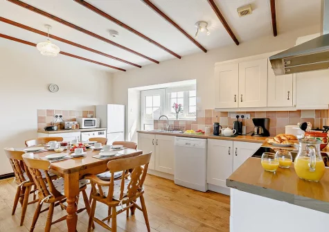 The kitchen & dining area at Swallow Barn, Constantine