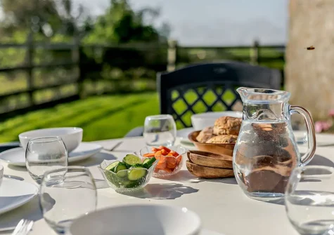 The alfresco dining area at Swallow Barn, Constantine