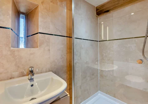 Bedroom #1 en-suite shower room at Swallow Barn Lakes, St Giles-on-the-Heath