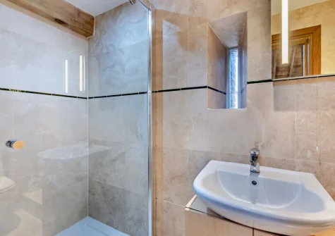 Bedroom #2 en-suite shower room at Swallow Barn Lakes, St Giles-on-the-Heath
